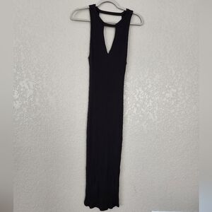 Silence + Noise Urban Outfitters Black Ribbed Cutout Dress Size M